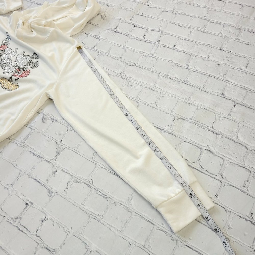 ✅ Disney Parks woman’s Minnie&Mickey hooded sweatshirt size M ivory white - Picture 7 of 10
